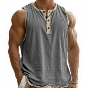 Men's Pure Cotton Sleeveless Fitness Casual Trendy Tank Top Men's Attire Apparel / Clothing