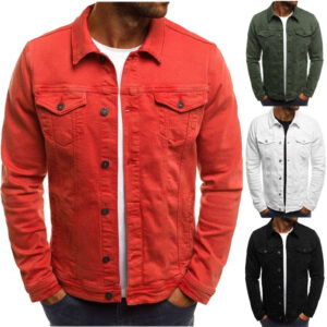 Casual Men Jacket Denim Button Shirt Men's Attire Apparel / Clothing