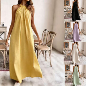 Vacation Style Relaxed Chic Halter Dress Garments Apparel / Clothing