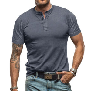 Men's Short-sleeved T-shirt With Round Neck Men's Attire Apparel / Clothing