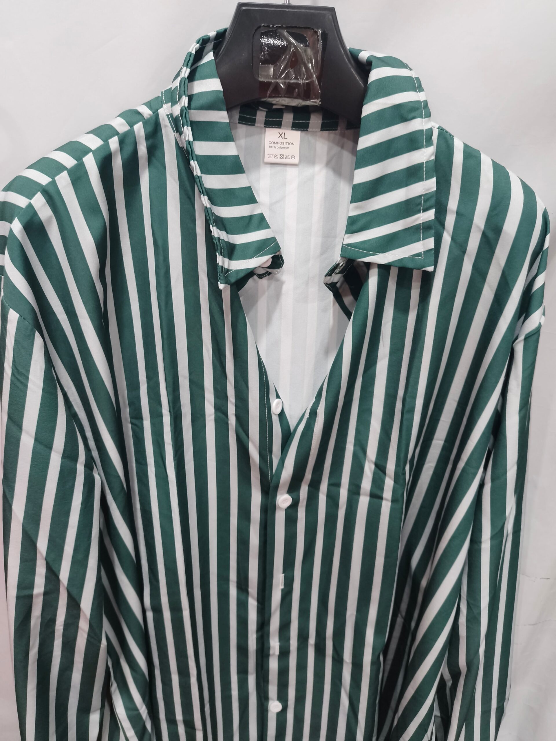 22ee2e1b-12dd-4e32-b4ed-4478275b333b.jpg Ins Stripe Printed Long Sleeve Shirt Men Fashion Casual Lapel Button Top Clothing Men's Attire Apparel / Clothing - Image 7