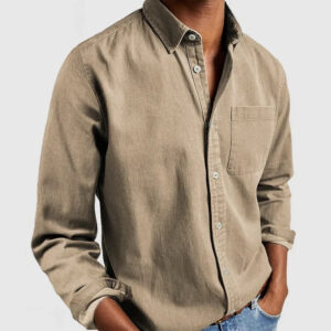 Men's Shirt New Long Sleeve Lapel Men's Attire Apparel / Clothing