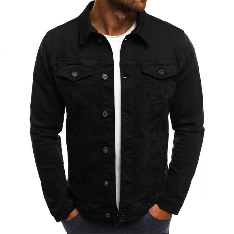 3064379340467.jpg Casual Men Jacket Denim Button Shirt Men's Attire Apparel / Clothing - Image 2