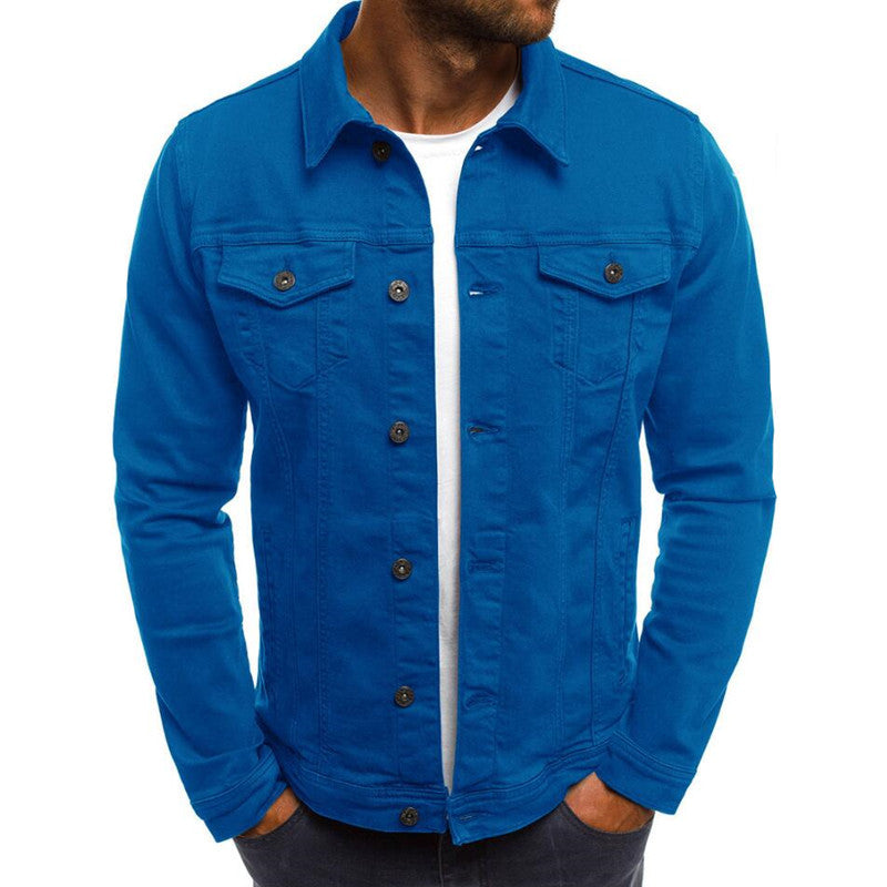 3881929963612.jpg Casual Men Jacket Denim Button Shirt Men's Attire Apparel / Clothing - Image 8