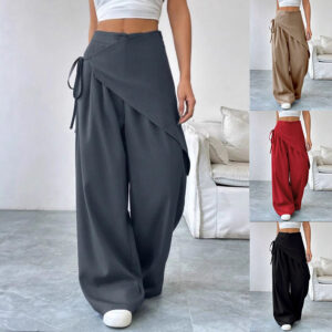 Irregular Design Trousers Fashion Casual Wide-leg Straight Pants Women's Clothing Beachwear & Casual Wear Collection