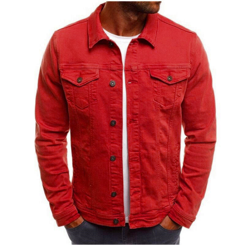 4991406412758.jpg Casual Men Jacket Denim Button Shirt Men's Attire Apparel / Clothing - Image 6