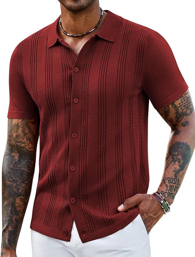 6c51a42a-eb57-40c0-94d3-b857d2e3bb08.jpg Fashionable Striped Hollow-Out Knitted Sweater For Men's Attire Apparel / Clothing - Image 5
