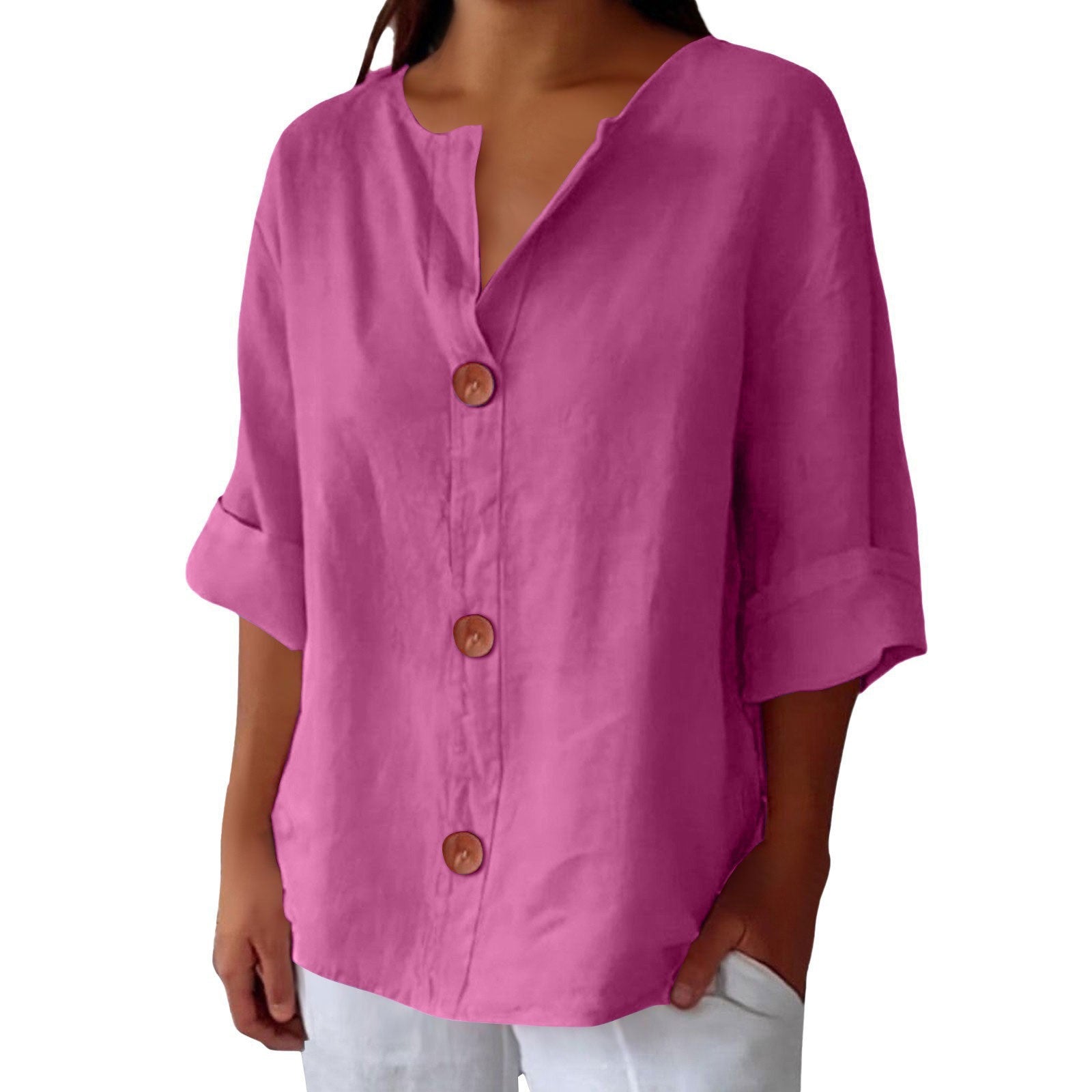 98356f0d-f089-4741-8db6-d120d940f489.jpg V-neck Pullover Shirt Fashion Casual Long-sleeved Top Women's Clothing Beachwear & Casual Wear Collection Womens Clothing - Image 15