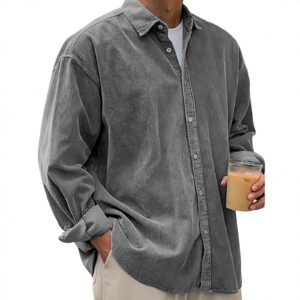 Casual Loose Men's Autumn And Winter Thick Shirt Jacket Men's Attire Apparel / Clothing