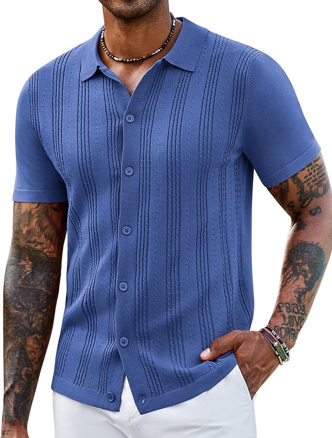 9f33aa96-636e-4c3a-ae0f-05d36ea368bc.jpg Fashionable Striped Hollow-Out Knitted Sweater For Men's Attire Apparel / Clothing - Image 3