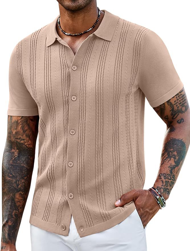 c2bf76de-e7b5-422b-b0ee-3d9caedceea3.jpg Fashionable Striped Hollow-Out Knitted Sweater For Men's Attire Apparel / Clothing - Image 7