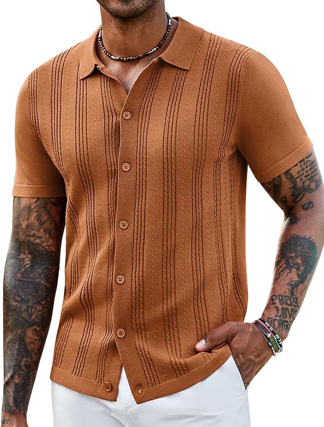 cefe76ec-4e10-4c9b-92e5-8cfe33c26137.jpg Fashionable Striped Hollow-Out Knitted Sweater For Men's Attire Apparel / Clothing - Image 11