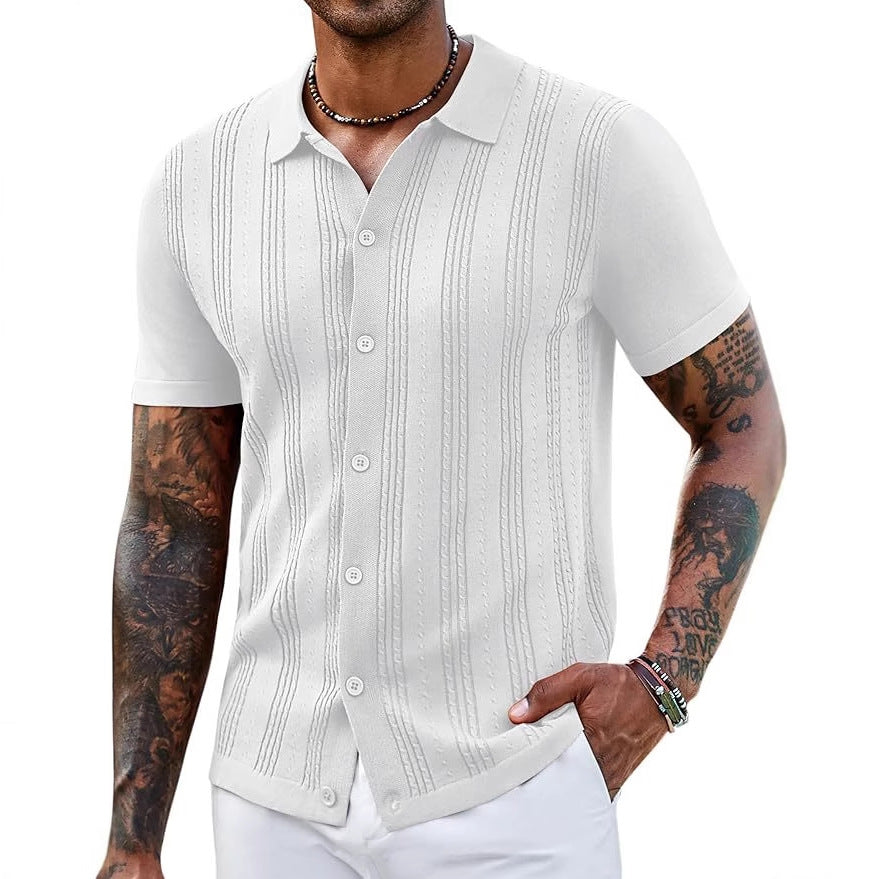 ddf5e24b-359c-4ee8-ac11-f8398d14a3d5.jpg Fashionable Striped Hollow-Out Knitted Sweater For Men's Attire Apparel / Clothing - Image 4