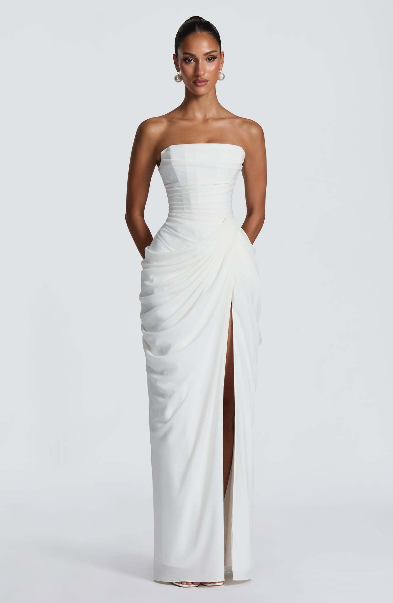 dfe1cb7e-640e-47d2-b4a4-0fc066eb97ff.jpg Tube Top Pleated Slit Dress Garments Apparel / Clothing - Image 4